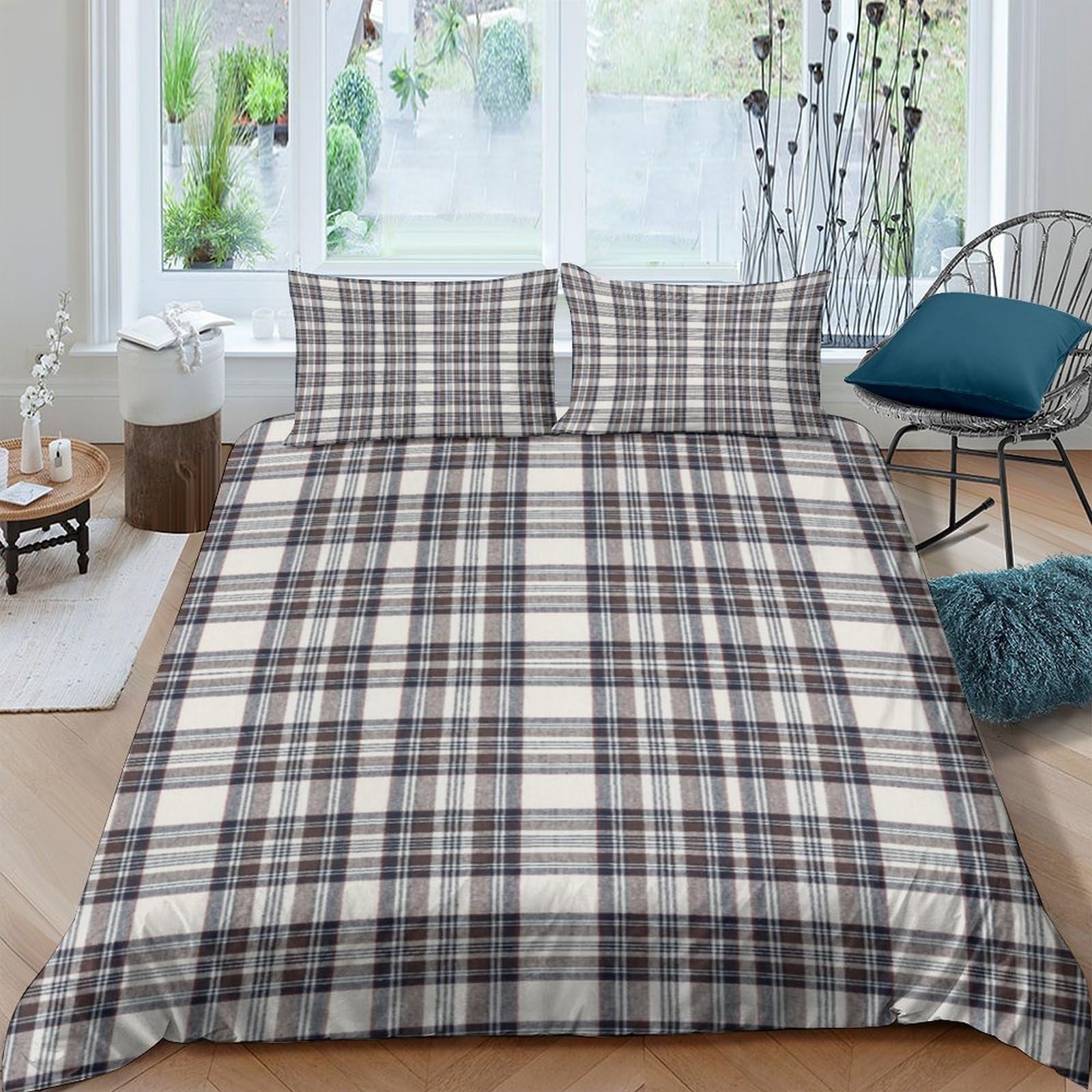 Housse de couette 3D respirante 135x200 et drap de lit lavable toutes saisons