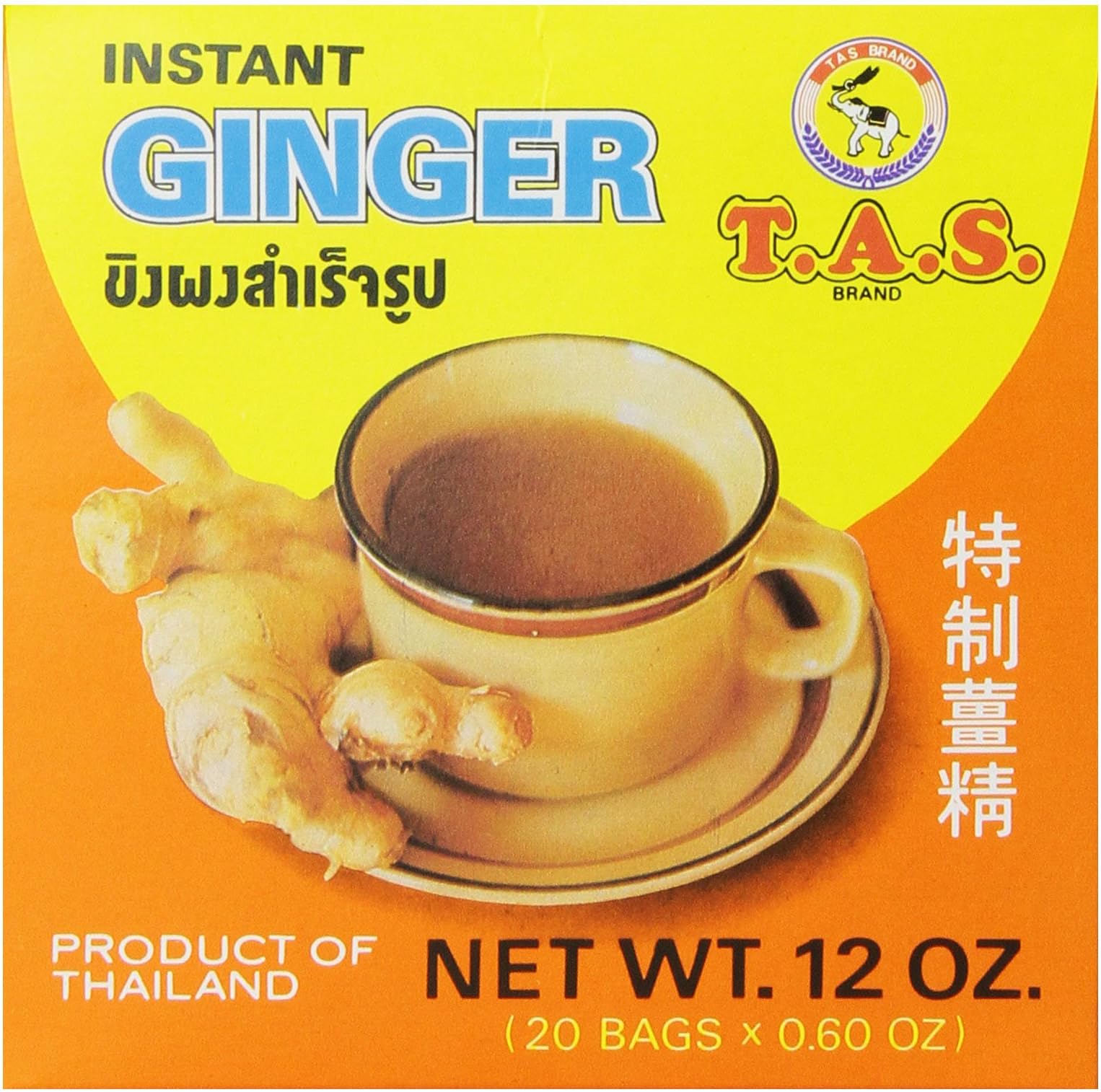 TAS Instant Thai Tea, Ginger, 12 Ounce
