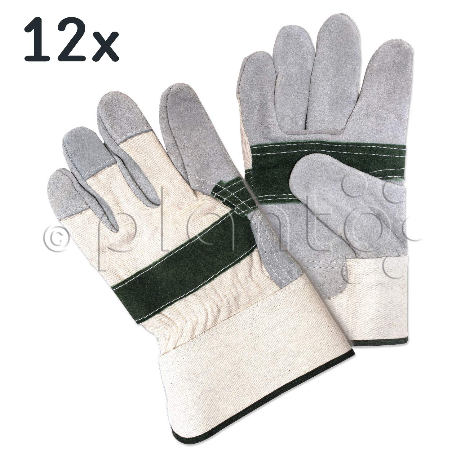 planto Gartenhandschuhe Leder, Rosenhandschuhe, dornensichere Gartenhandschuhe, Thorn Proof Stachelschutz Arbeitshandschuhe, Lederhandschuhe (12 Paar)
