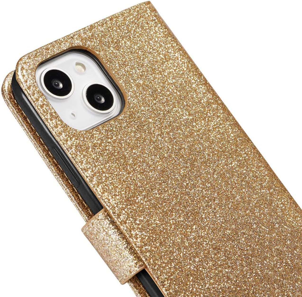 QLTYPRI Wallet Case For IPhone 15, Glitter PU Leather Case TPU Bumper