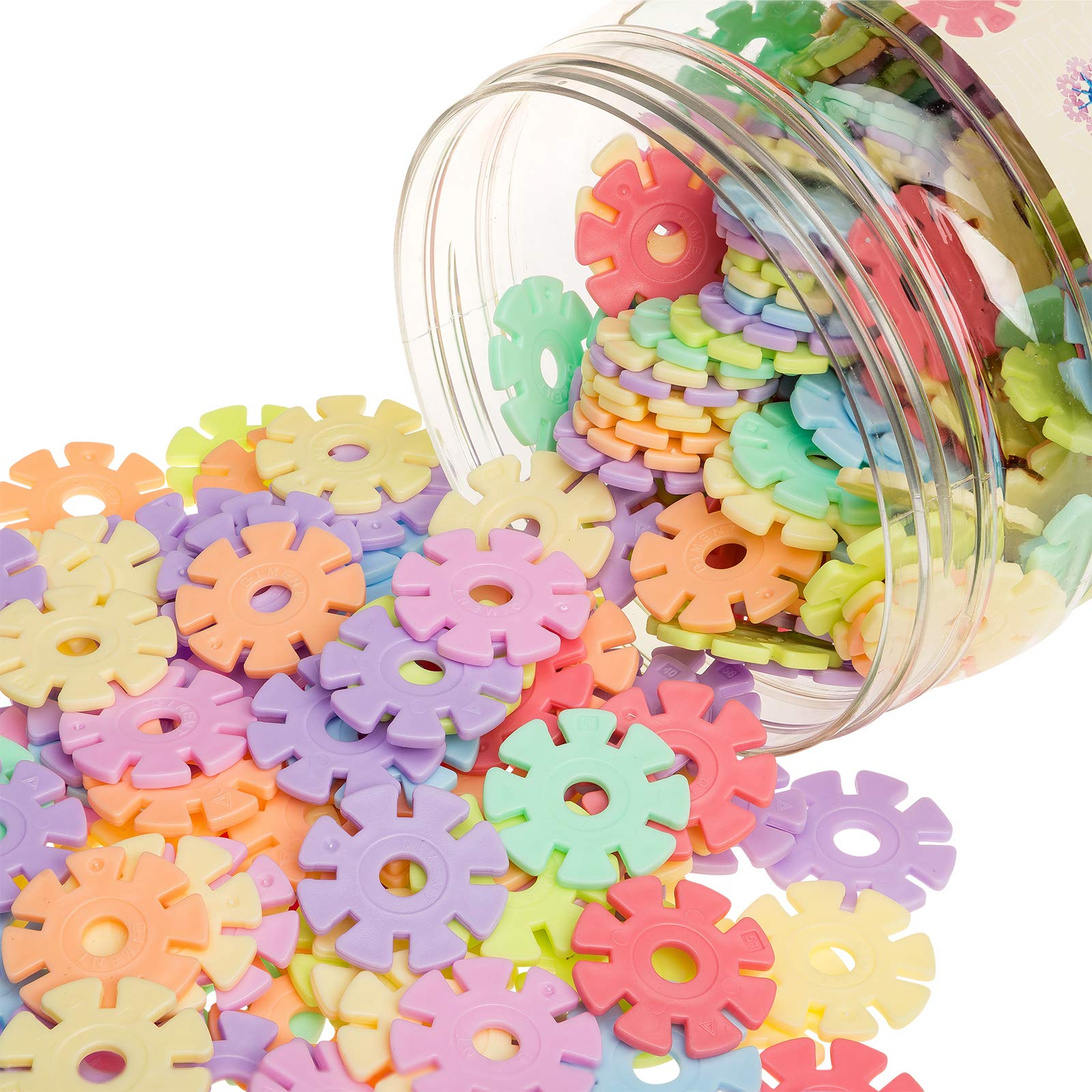 Smart-Planet Set di 400 fiori in una scatola, fiocchi di neve, 3,3 cm, pastello, giocattolo educativo, mattoni a incastro, per bambini dai 3 anni in su