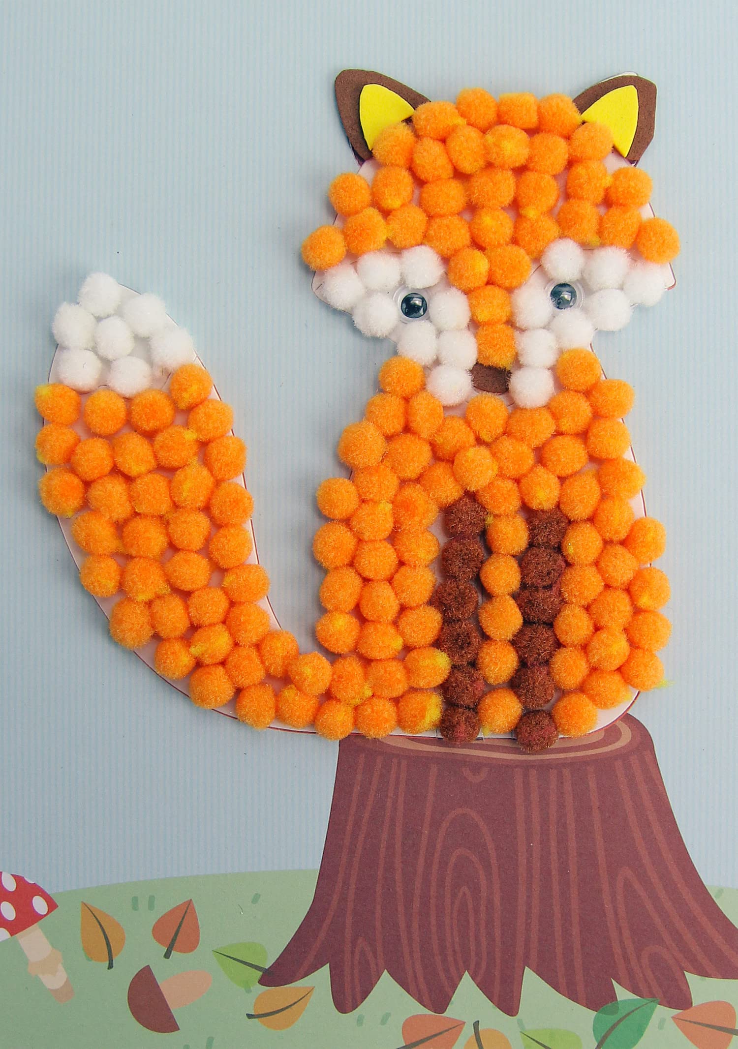 MegaCrea DIYChildren's Pompom Fox Activity Picture 3-8 Years