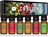 P&J Fragrance Oil Christmas Set | Christmas Wreath, Mistletoe, Candy Cane, Gingerbread, Cinnamon, and Cranberry Candle Scents, Freshie Scents, Candle/Soap Making Supplies