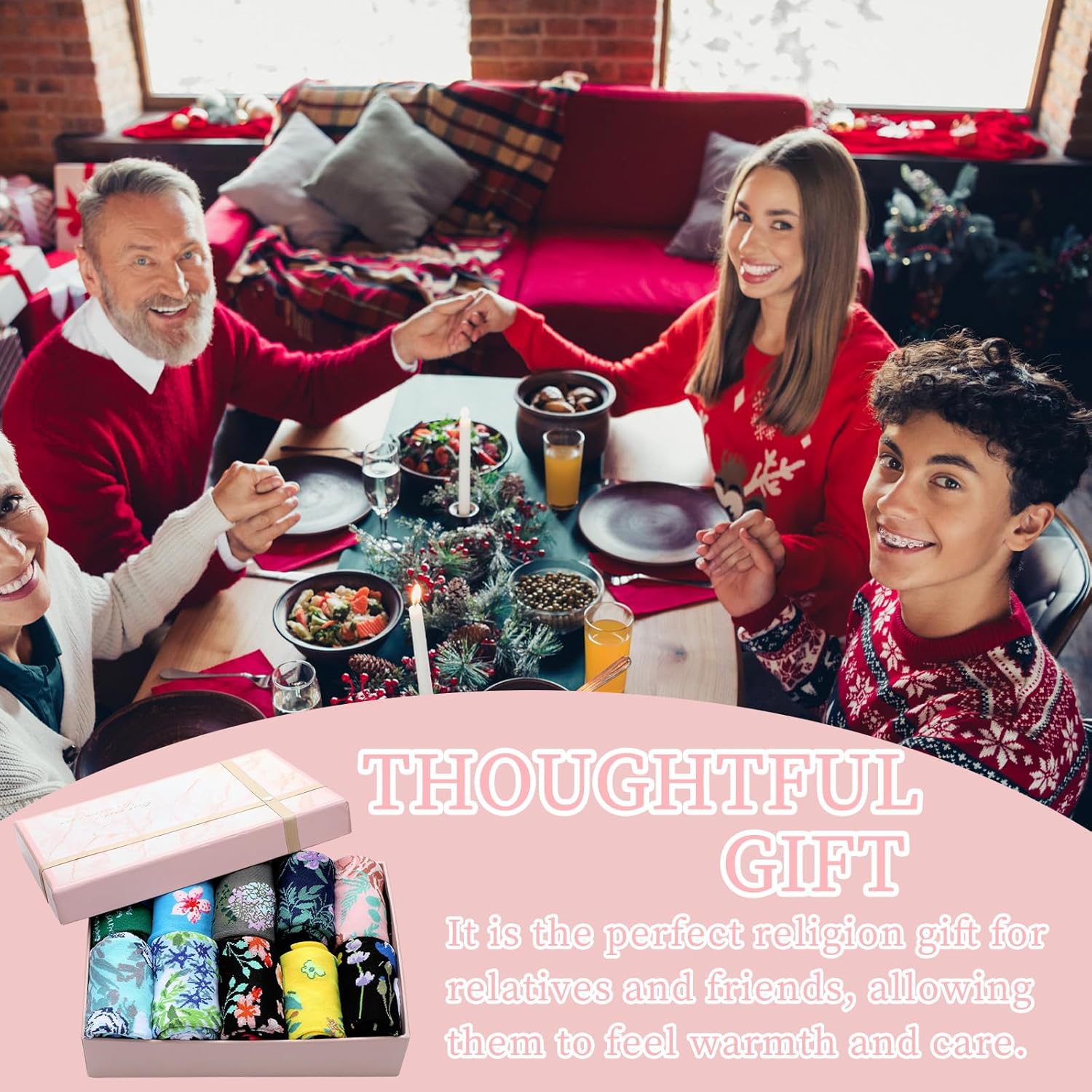 10/20/30 Pairs Christian Socks with Inspirational Words Flower Religious Gifts Jesus Bible Verse Socks for Men Women Pastor - Image 8