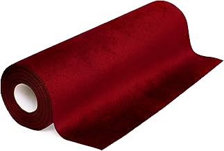 100%Mosel Tischläufer Samt, in Bordeaux Rot (28 cm x 5 m), Tischband aus Polyester in Matter Samt-Optik, edle Tischdeko für Hochzeit und Weihnachten, Dekoration zu besonderen Anlässen