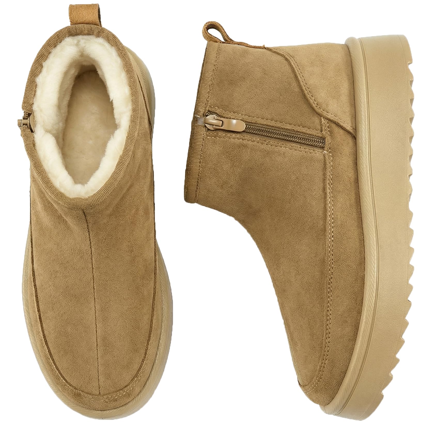 Winter Snow Boots for Women: Comfortable Warm Suede Platform Walking Outdoor Womens Ankle Booties-image-13