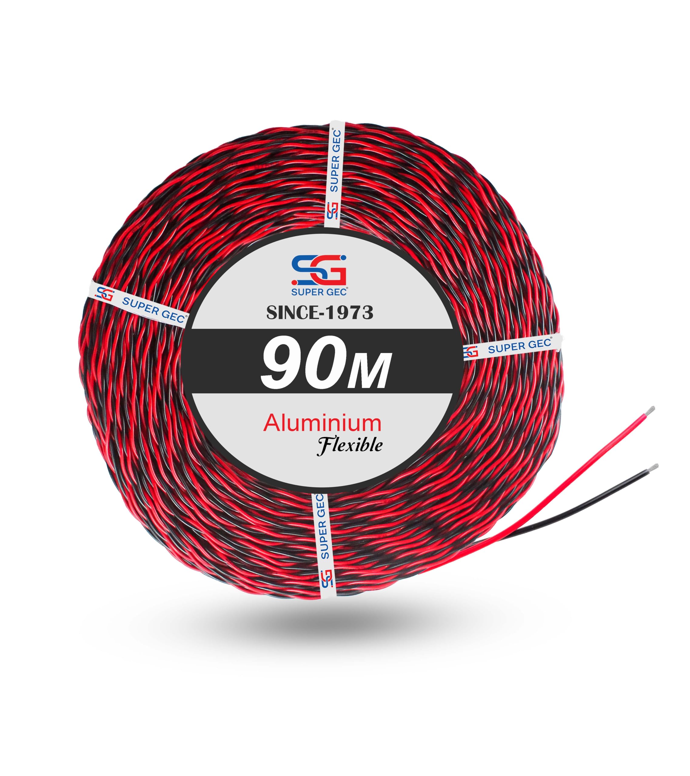 Flexible Twisted Aluminum Wire Double Core 90 Meter (10/76, Red&Black)
