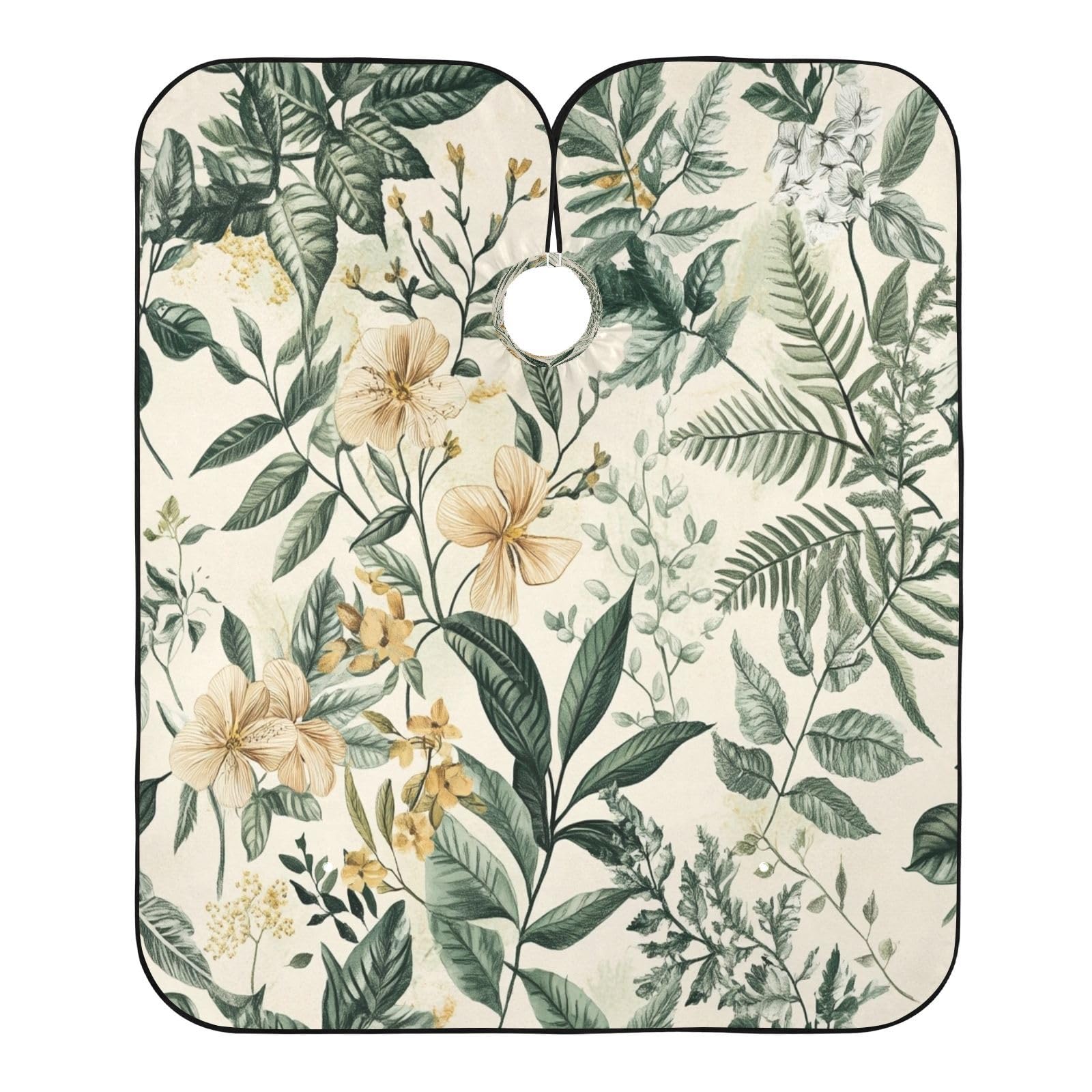 Kigai Palm Leaves Flower Hair Cutting Cape for Men & Women Waterproof Barber Cape Professional Hairdressing Salon Styling Apron with Adjustable Closure Snap