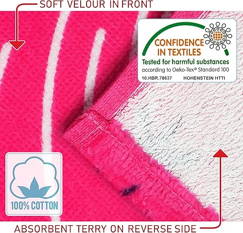 Miniatura 3 de Softerry Love Unicorn - Toalla de playa con diseño de arcoíris, 30 x 60 pulgadas, 100% terciopelo de algodón (30 x 60 pulgadas, rosa)