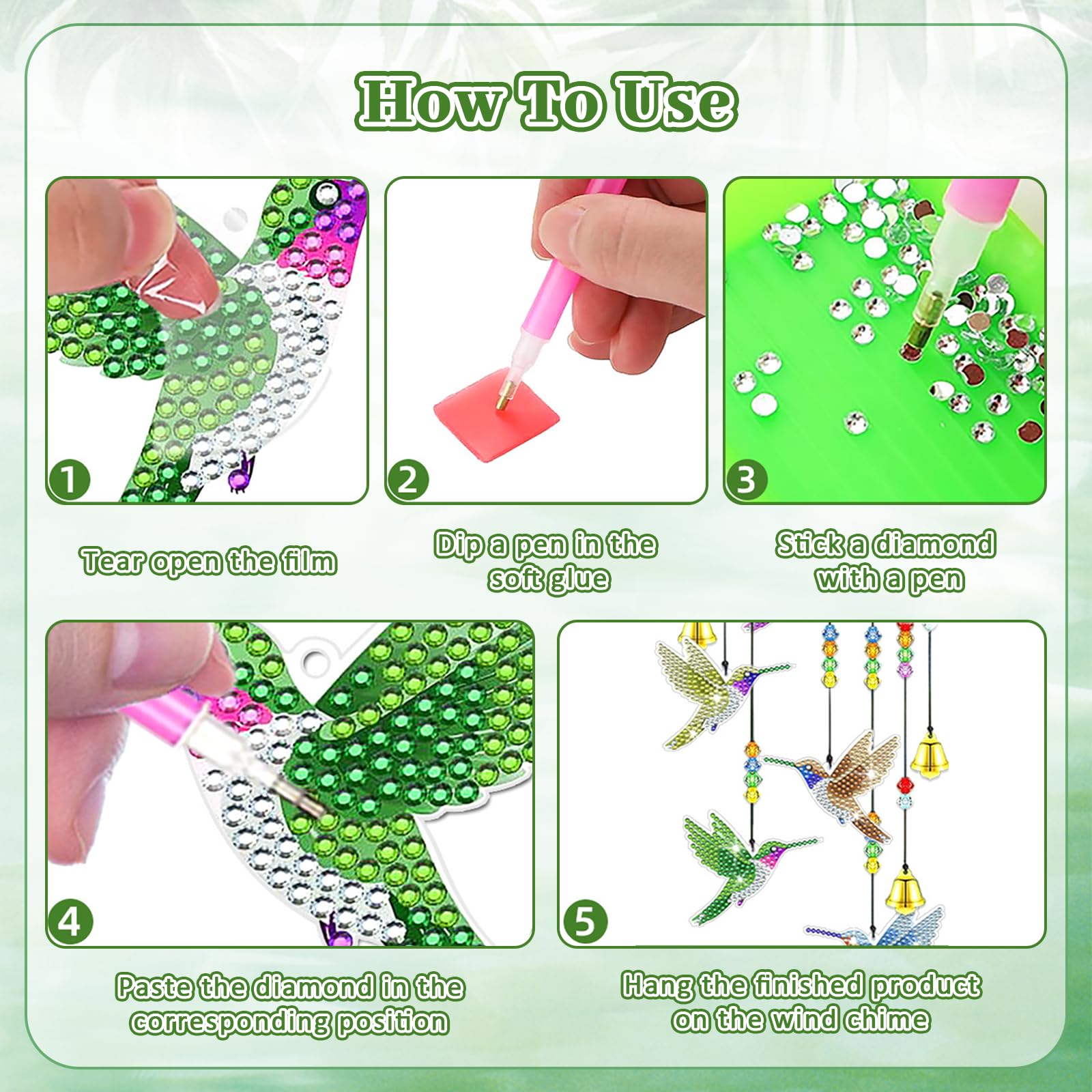 Yotako Set 6 Acchiappasole Diamond Painting 5D Fai Da Te – Kit Creativo Per Bambine 6-12 Anni