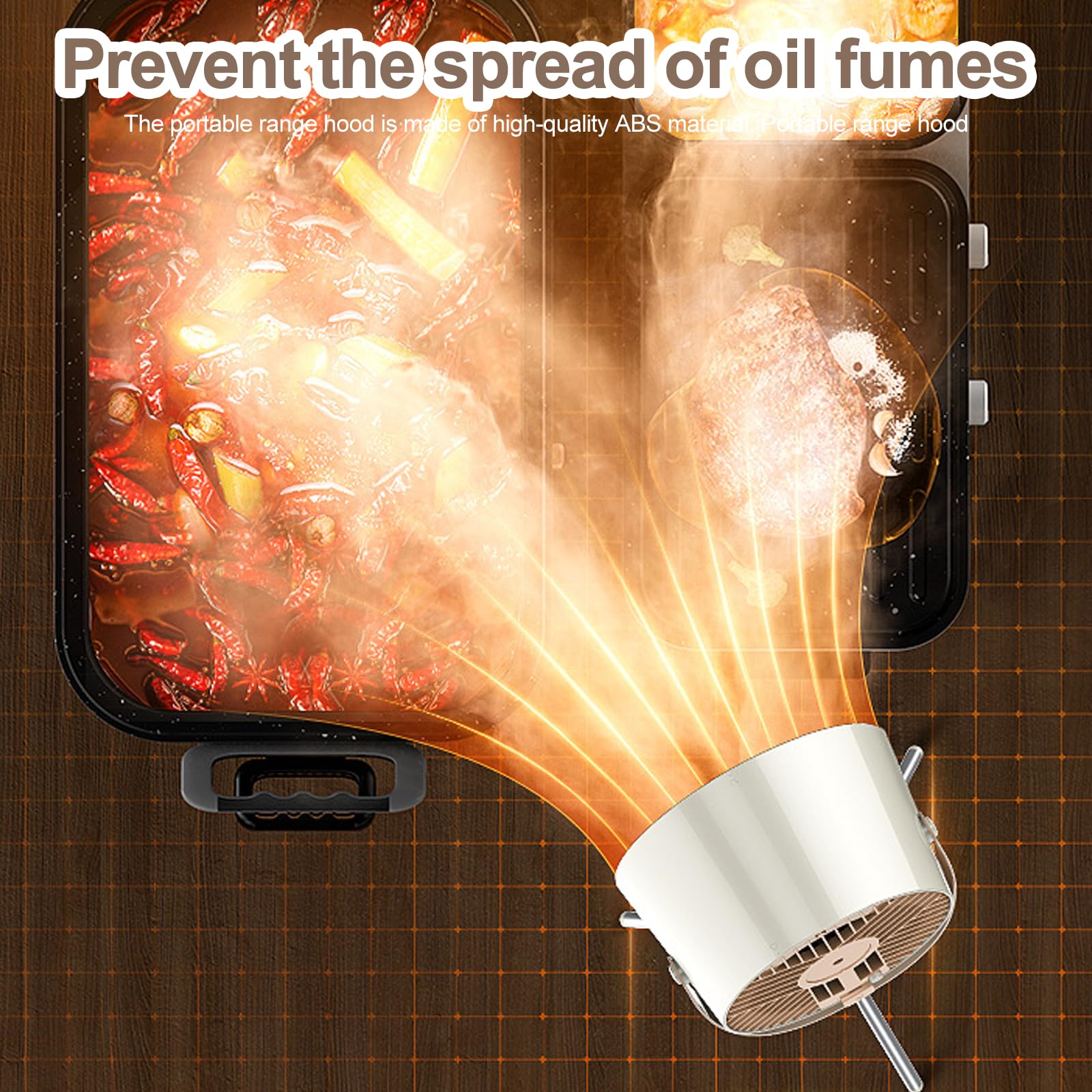 Mini Campana Extractora Portatil - Campana Extractora, Fáciles De Limpiar, Bajo Ruido, Campana Extractora Portátil, Ajuste con Un Clic, Campana Extractora de Escritorio para Olla Caliente, Cocina