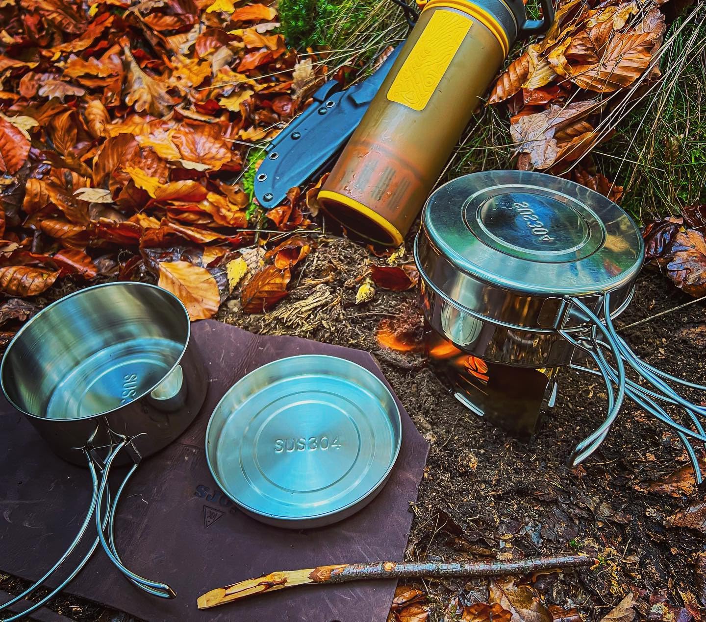 Bestargot Zestaw naczyń kempingowych z patelnią, naczynia do gotowania na zewnątrz, garnki piknikowe, ultralekki, zestaw garnków kempingowych, zestaw naczyń kempingowych do bushcraft