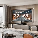 Universal Swivel TV Stand/Base Table Top TV Stand 32 to 70 inch TVs 80 Degree Swivel, 4 Level Height Adjustable, Heavy Duty Tempered Glass Base, Holds up to 88lbs Screens, HT04B-002