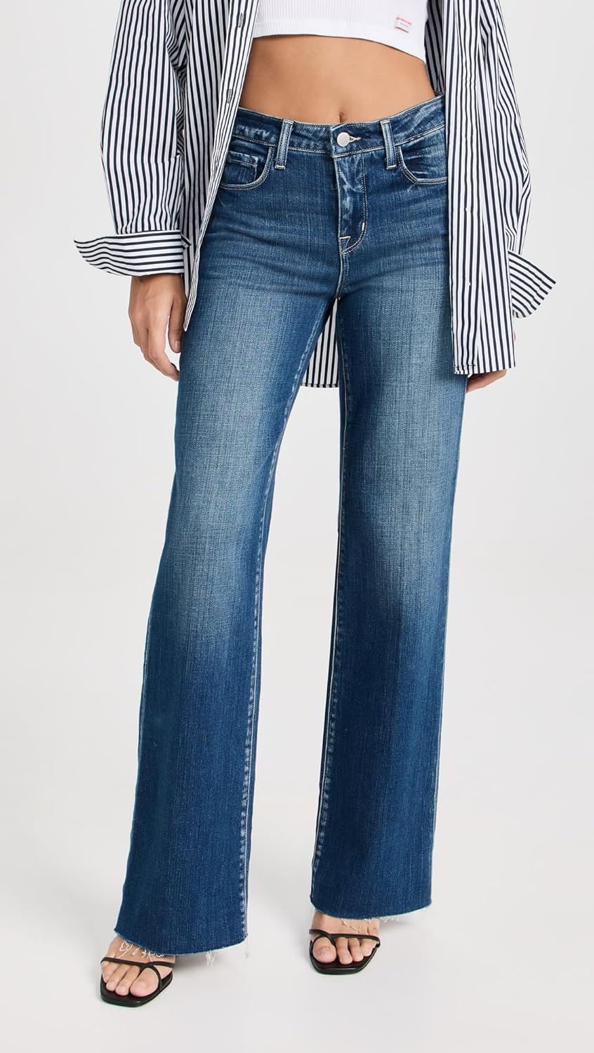 L'AGENCE Women's Scottie High Rise Wide Leg Jeans - Image 2