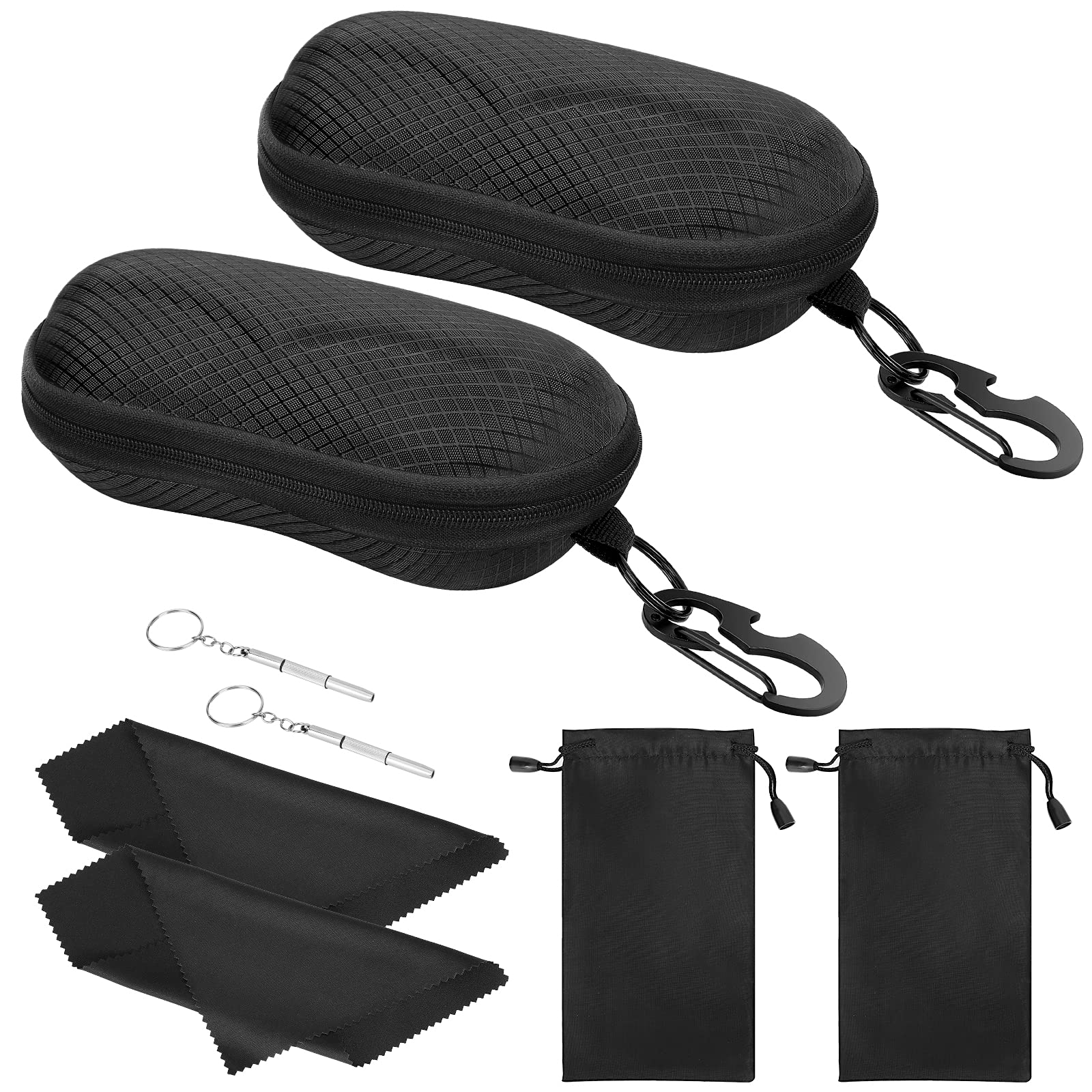 Moko Eva Semi Hard Shell Sunglasses Case Unisex Protective Eyeglass Case Glasses Case Holder With Metal Hanging Hook Mini Screwdriver For Men Women