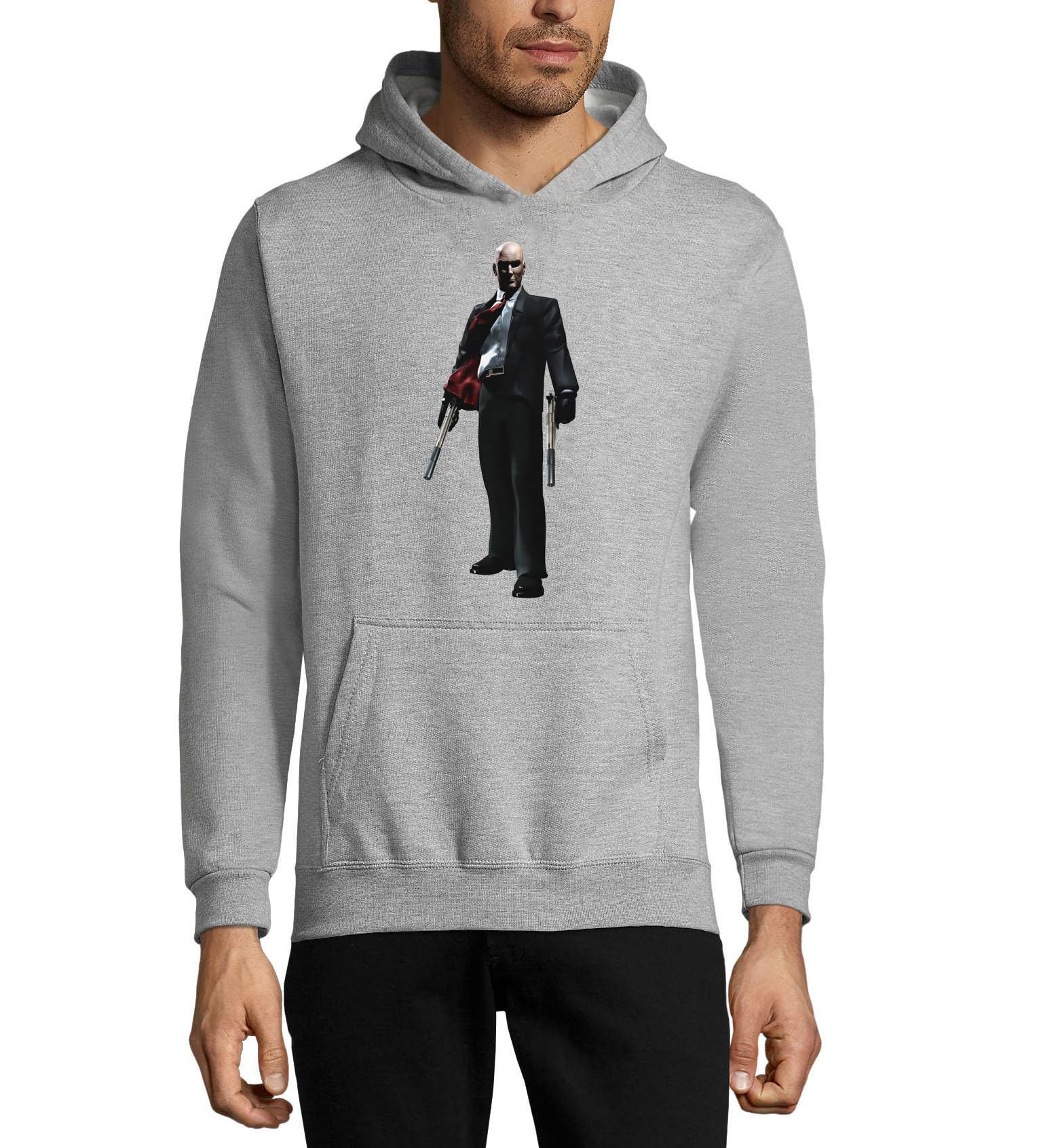 Assassin Art - Felpa con cappuccio unisex in misto cotone, colore grigio