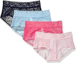 Amazon Essentials Women's Elastic Lace Hipster Underwear 4 Pack