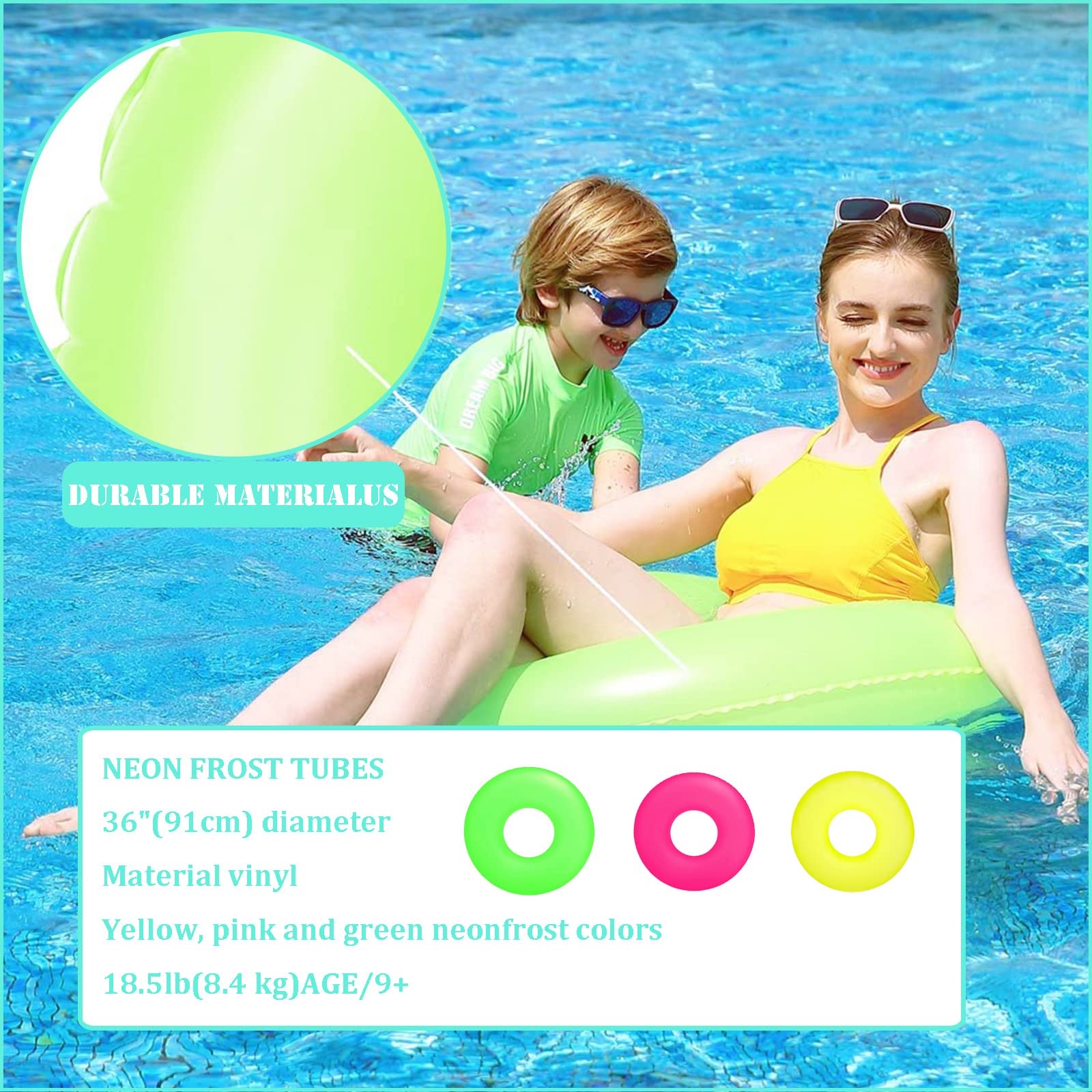 Anello da nuoto gonfiabile per bambini, adulti, materasso ad aria per piscina, giocattolo acquatico, gonfiabile, per ragazzi, ragazze, estate, piscina, spiaggia di sabbia