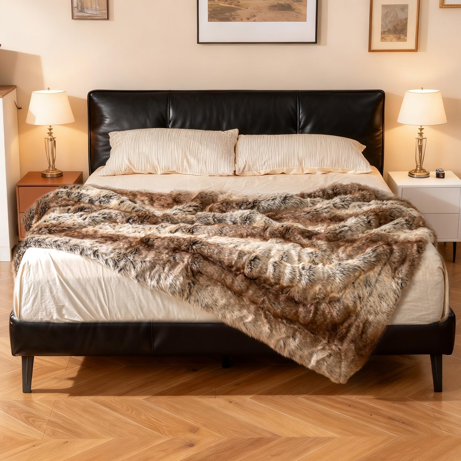 LIFEZEAL Manta Polar para Cama, Sofá y Viaje, Manta de Invierno para Cama de Matrimonio, 153 x 203 cm, Pelo Sintético Suave, Cálida, Lavable y Agradable al Tacto, Uso en Todas Las Estaciones