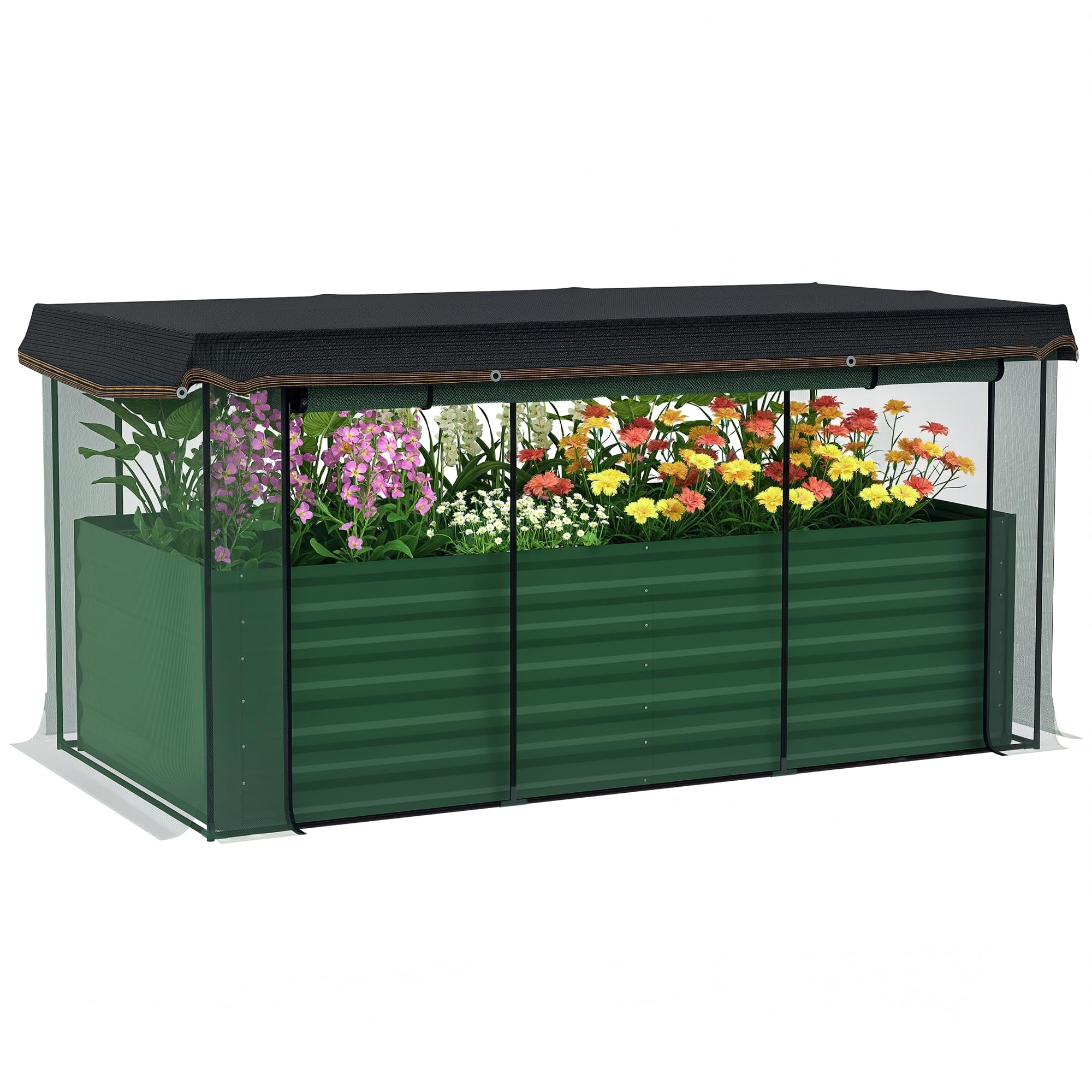 Outsunny 7.3 x 3.4 x 2 ft Galvanized Raised Garden Bed