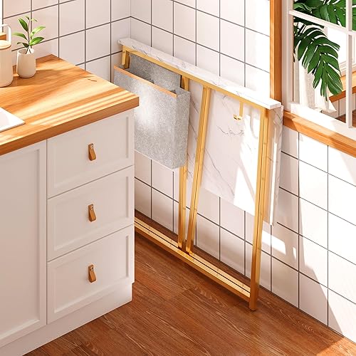 Miniatura 88 de 4NM Escritorio plegable pequeño de 31.6 pulgadas, escritorio plegable de oficina en casa, mesa de estudio para dormitorio pequeño que ahorra natural