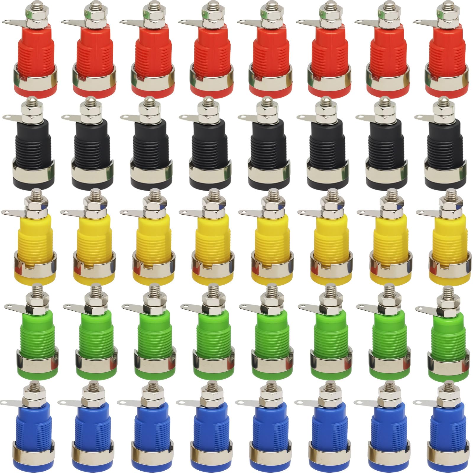 [Industrial Grade] 4mm Banana Jack Panel Mount 40Pcs, 32A High Current Female Socket Connector with Locking Threads for Binding Post/Audio/PCB (V-0