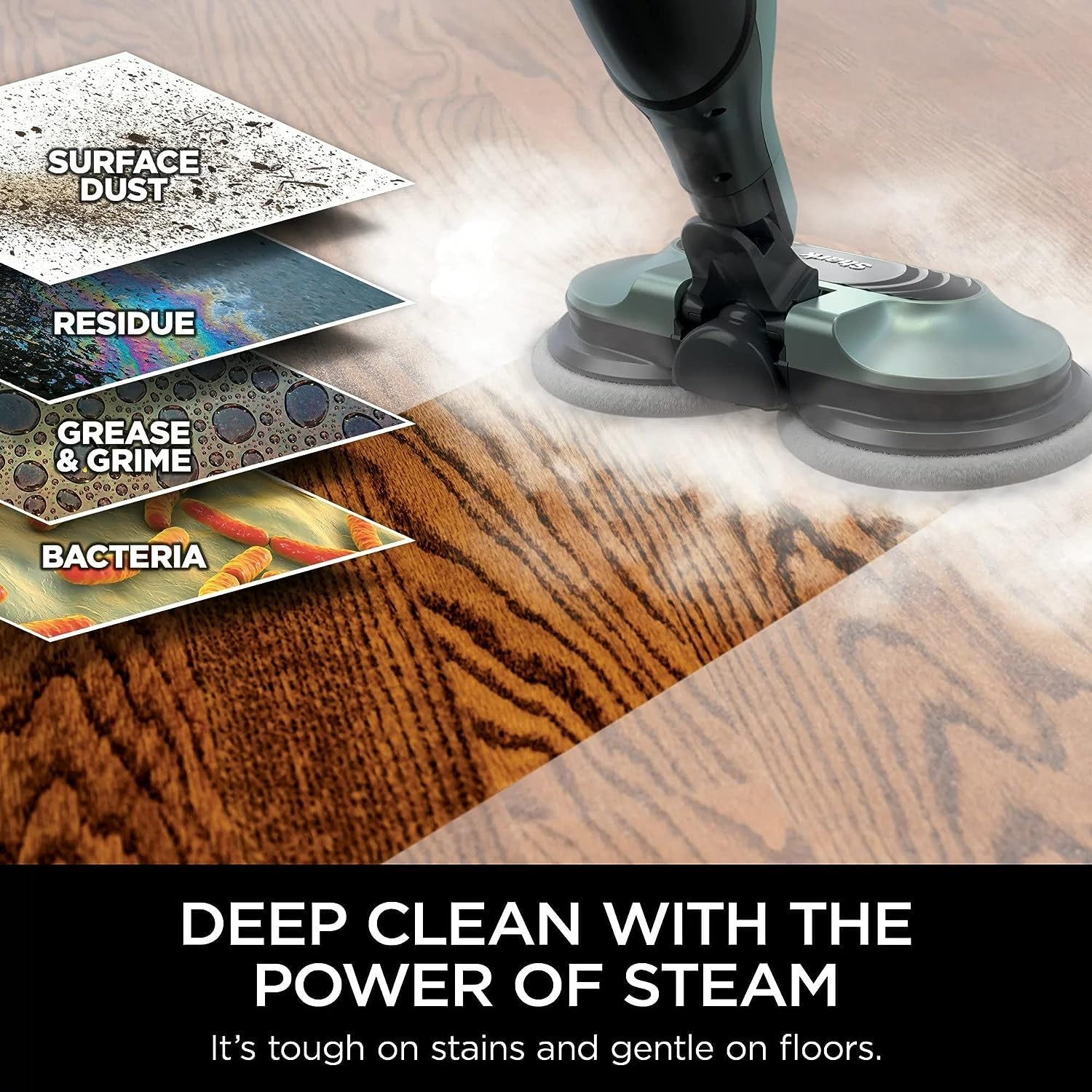 S7000AMZ Steam & Scrub - Trapeador de vapor todo en uno para limpiar y desinfectar suelos duros, agua pura (renovada) 8