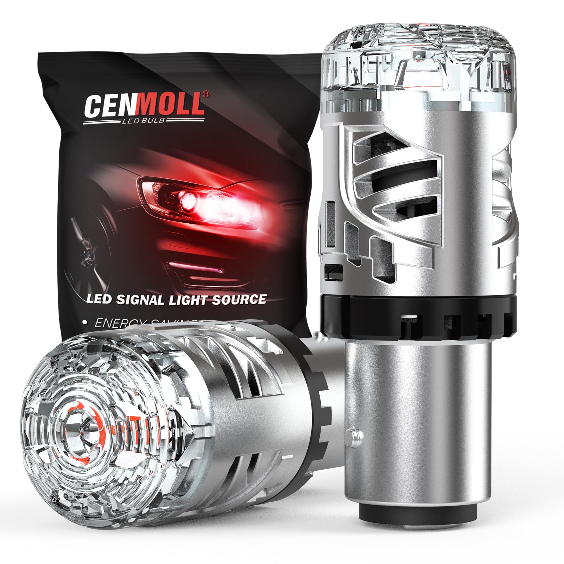 Lampadina LED P21/5w Rossa, 600% Super Luminosa 6000 Lumen 12V Canbus Senza Errori 1157 BAY15D 380 P21/5W Lampadina per Auto con Lente per Luci Freno, Fari Posteriori e Luci di Stop, 2 Pz