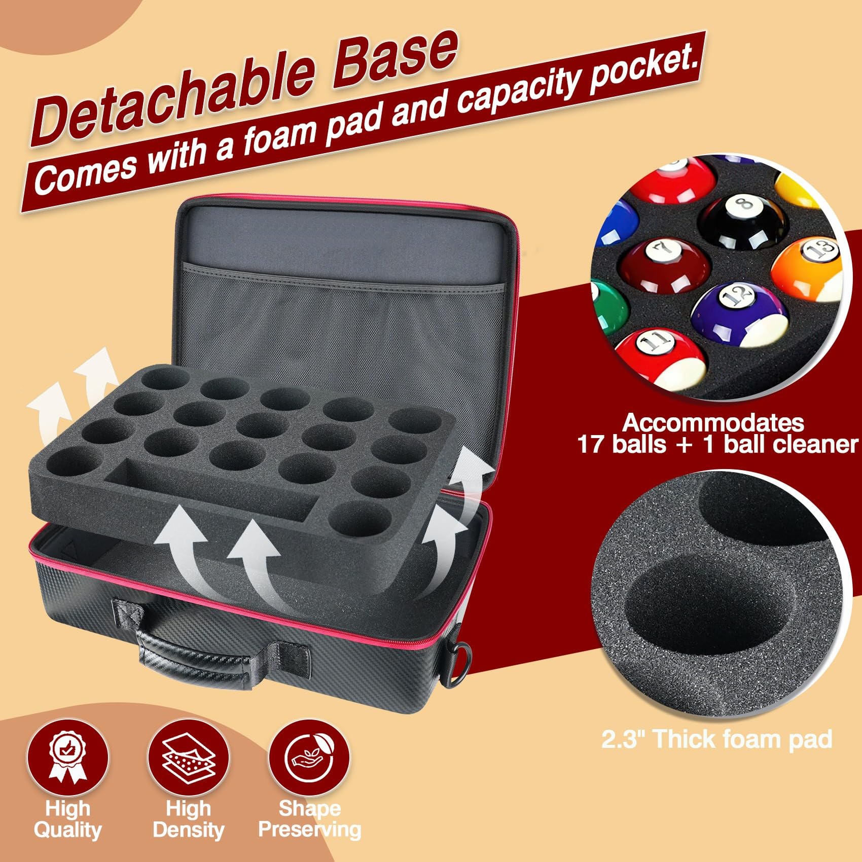 BCOATH Billiard Cue Storage Bag Pool Stick Carrying Case Flexible Pouch For Cue Protection For Travel And Organization