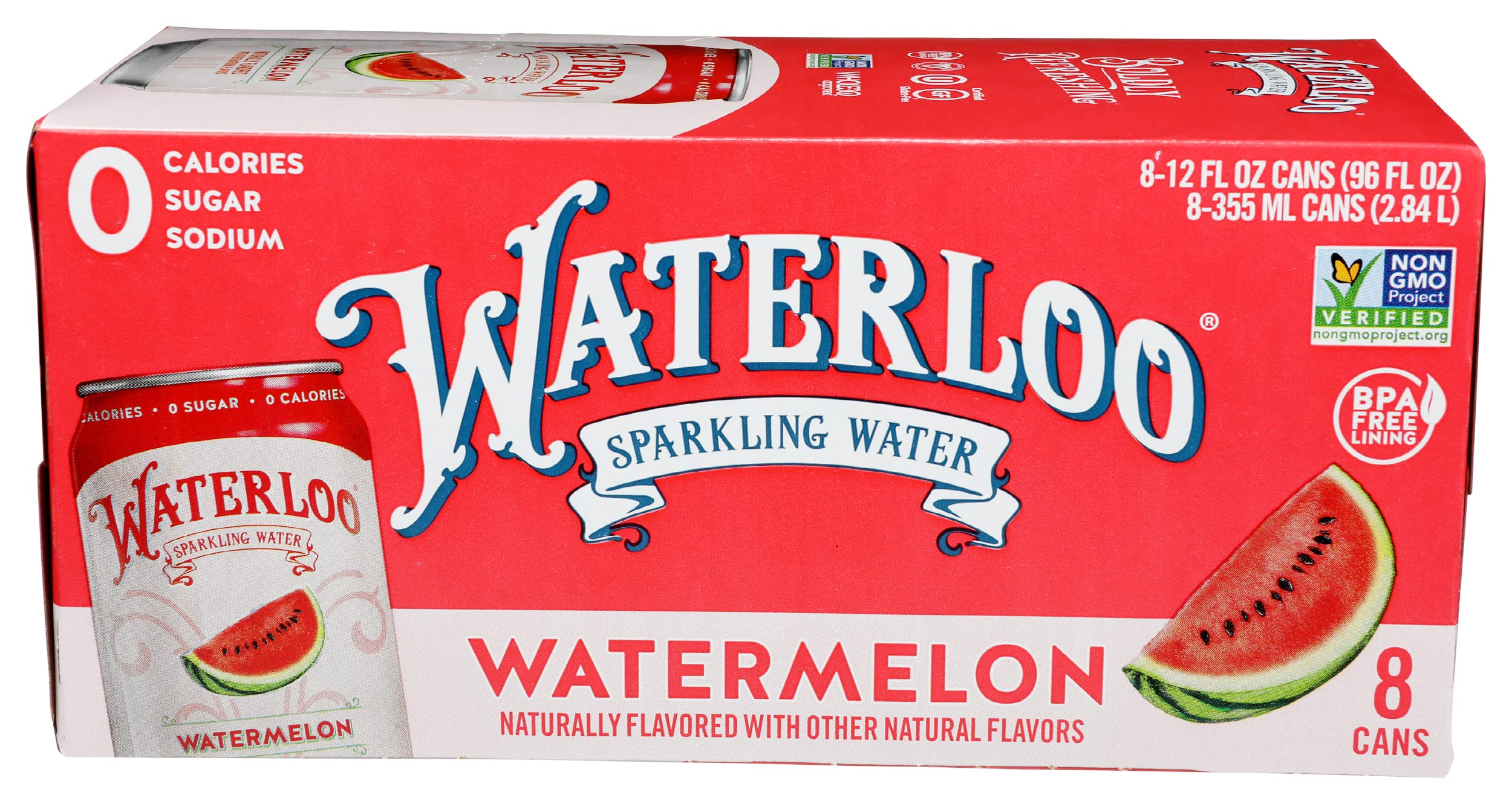 Buy Waterloo Watermelon Sparkling Water, 12 Fl Oz (Pack of 24) Online