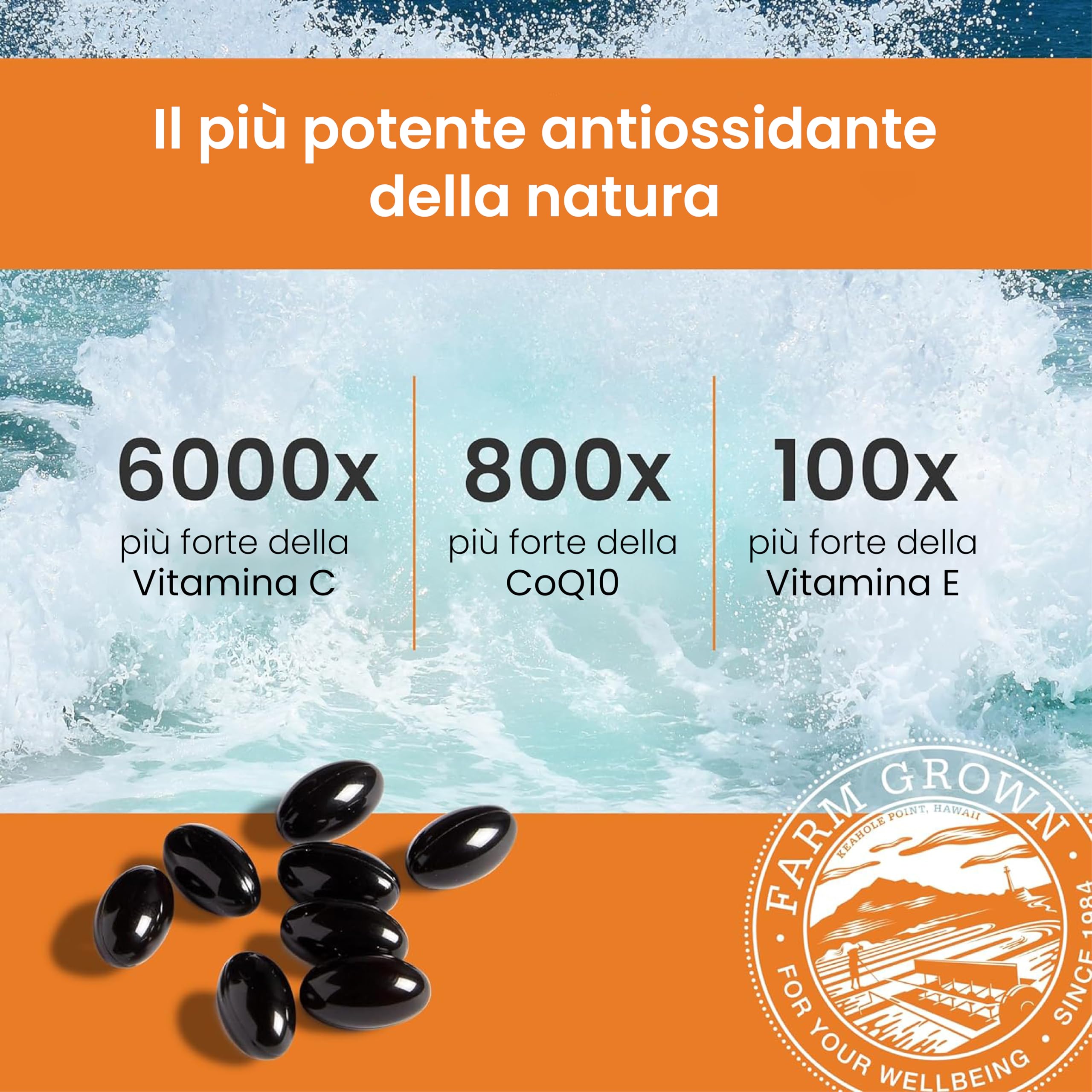 Nutrex Hawaii, BioAstin, Astaxantina hawaiana, 4mg, 60 capsule morbide, Testato in Laboratorio, Vitamina E, Senza Glutine, Senza Soia, Non OGM