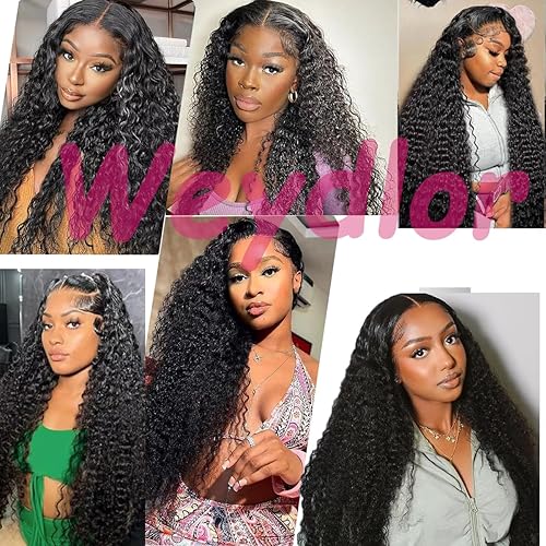 Miniatura 7 de Weydlor Paquetes de cabello humano ondulado profundo de 18, 20 y 22 pulgadas, paquete de cabello humano virgen brasileño sin procesar, 3 manojos de