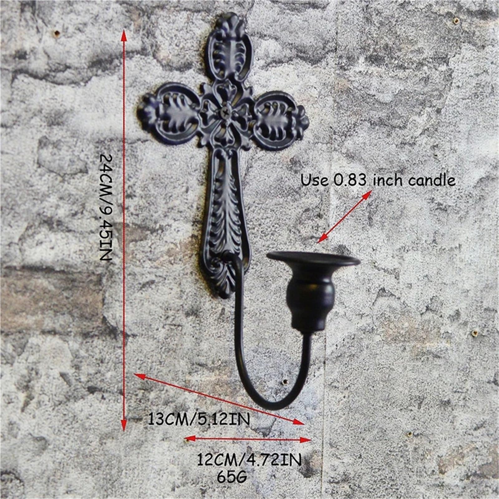 2 Stück Metall-Kreuz-Kerzenhalter, Wand-Kerzenständer, Outdoor-Wandbehang, Kerzendekoration FüR Deko
