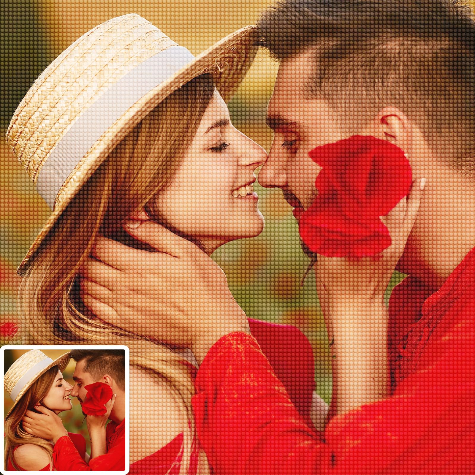 UM UPMALL Diamond Painting Bilder Eigenes Foto -Diamond Painting Personalisiert,Bild Diamant Painting Full Drill Home Decor,Mehrere Größen, Diamant Runder | Quadratischer 50x100cm