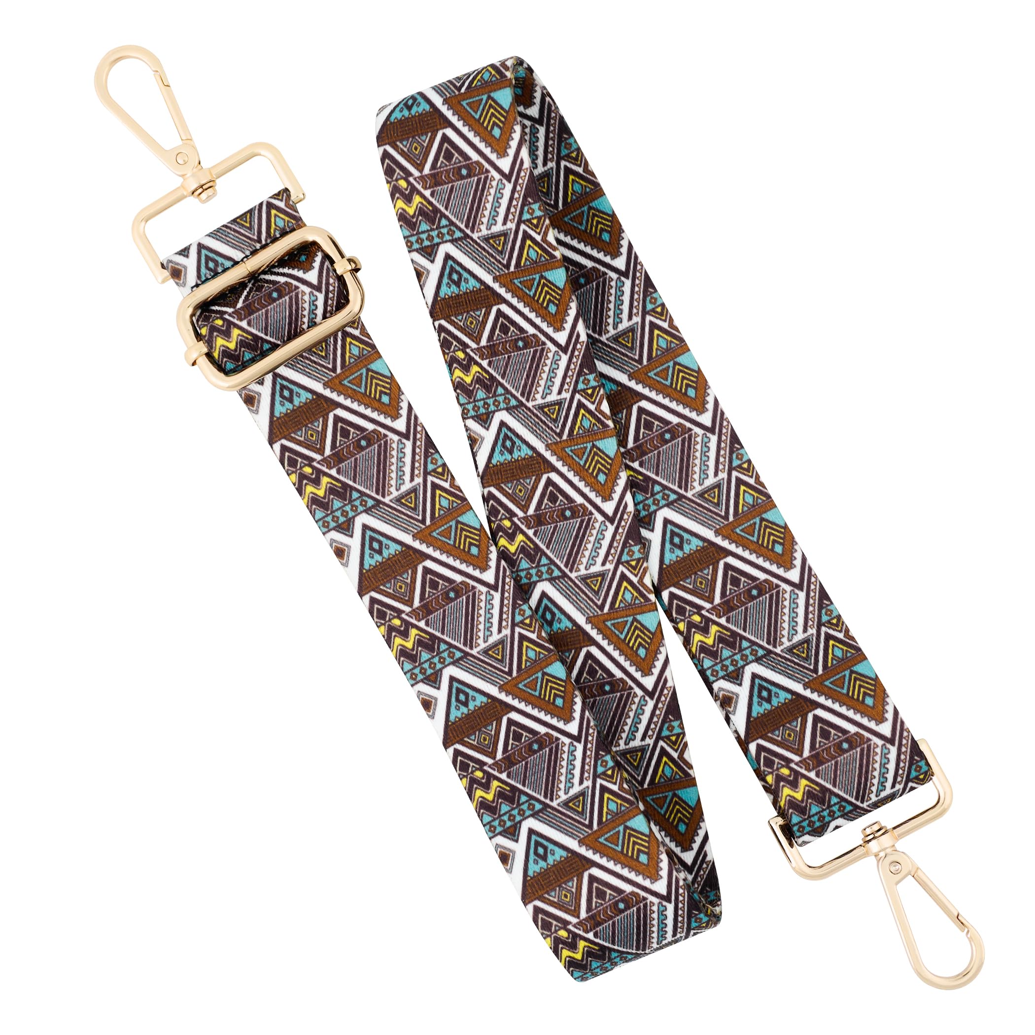 chushui Wide Boho Purse Strap with Gold Hardware,Replacement Crossbody Adjustable Shoulder Strap for Bag Handbag(Coffee)
