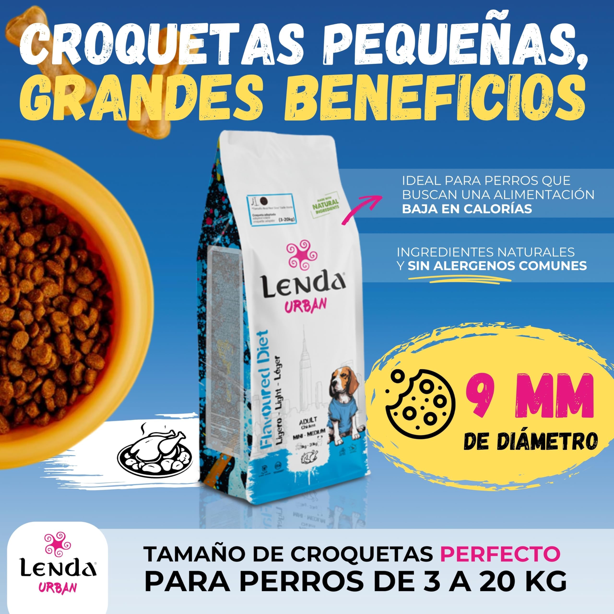 Lenda Urban Diet/Light Kurczak 10 kg – Karma sucha dla psów małych i średnich ras – Formuła miejska – 1 szt.
