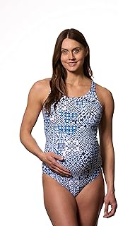 EQ Swimwear Performance One Piece Harmony Lap Swimming Maternity Suit (Medium, Milan Navy)