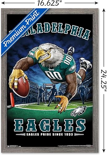 Miniatura 80 de Trends International NFL Philadelphia Eagles - Póster de pared de End Zone 17, 22.375 x 34 pulgadas, versión enmarcada plateada Versión con marco