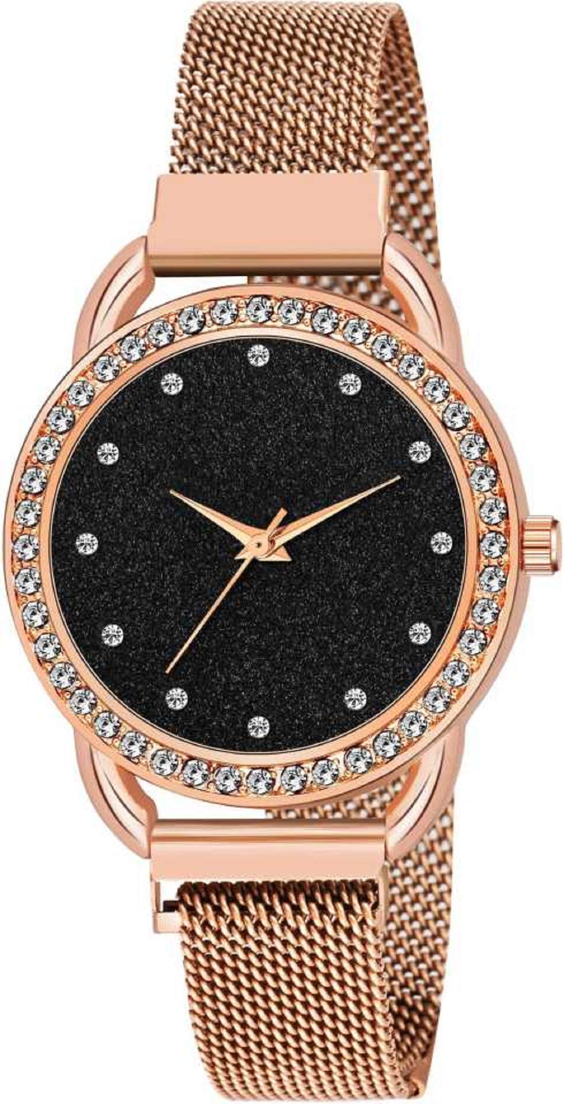 KIARVI GALLERY Clausal 12 Diamond Designer Rose Gold Magnet Strap Analog Watch for Girls and Women (B08ZYSCQJP) Amazon Price History, Amazon Price Tracker