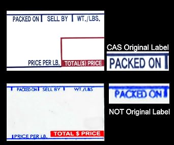 CAS LST-8000 Printing Scale Label, 58 x 30 mm, Non-UPC, 12 Rolls Per Case