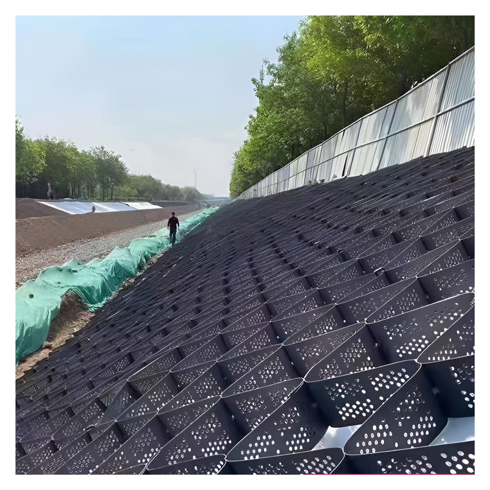 Układarki stabilizujące podłoże do żwiru, przepuszczalny podjazd i kontrola erozji, idealna do podstawy szopy skarpowej i ogrodu (6 x 6 m) - rozwiązanie przyjazne dla środowiska