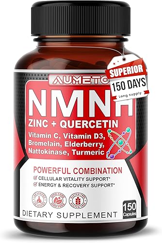 NMNH 600 mg con zinc, quercetina, vitamina D3, saúco y nattoquinasa – Bienestar celular diario y apoyo al envejecimiento saludable – 150 cápsulas –