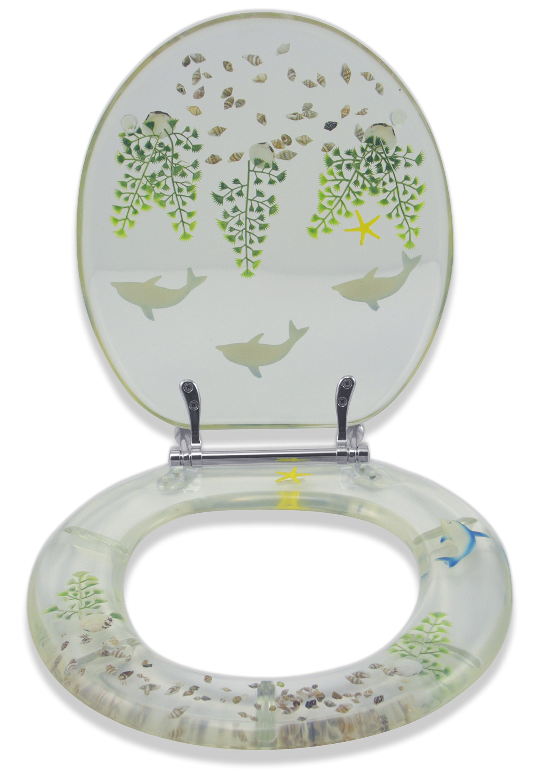 LDR 050 1230CLDLP Round Clear Acrylic Toilet Seat with Life Like
