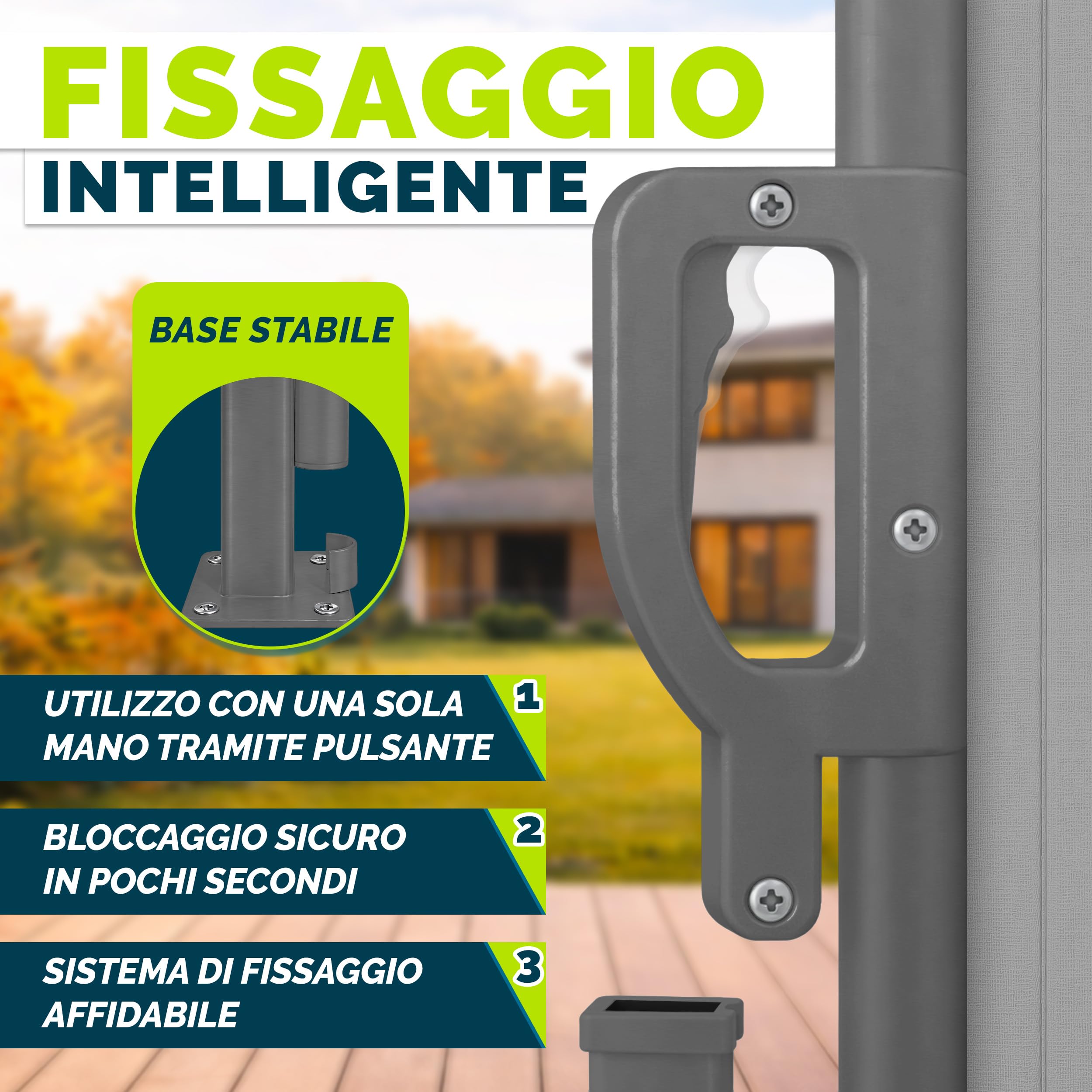 Tillvex Tenda Laterale Estensibile Oscurante 200x400 cm Acciaio Inox Antivento