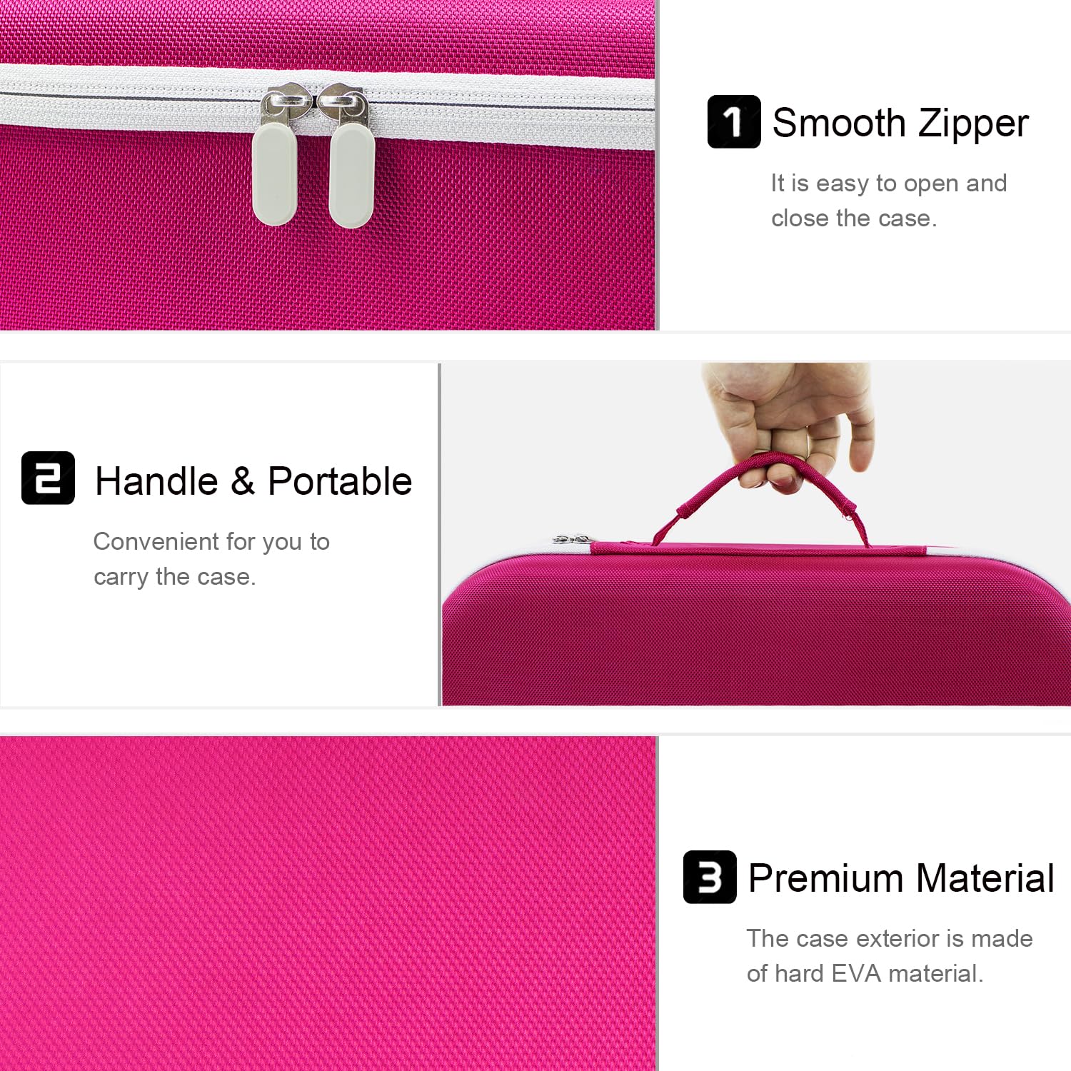 Custodia Rigida Case Cover Compatibile con Asciugacapelli Dyson Supersonic Nural HD16 (Lisci e ondulati), Custodia Solo - Rosa Scuro YC86003