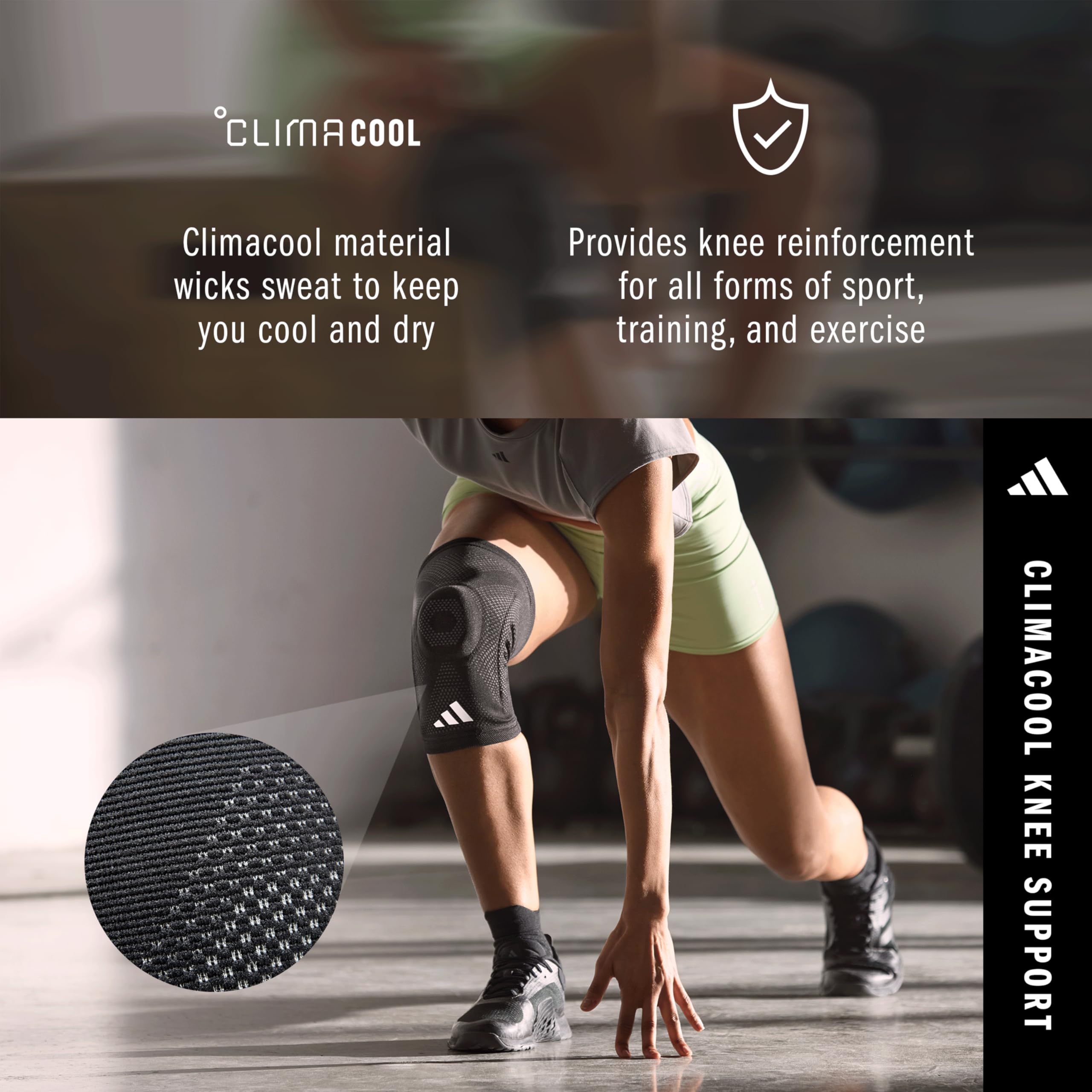 Adidas Aeroready Genouillère respirant maille de compression L