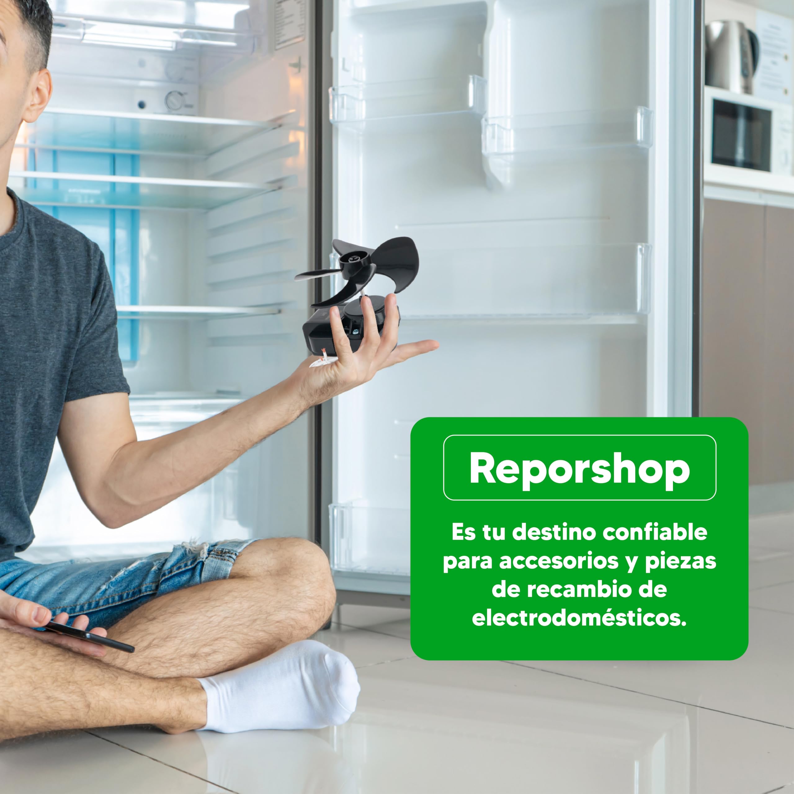 REPORSHOP - Motor Ventilador Frigorífico No Frost Compatible con Fagor y Zanussi - Códigos 481936170011, 512023200, 651015834, 92129063, M57512023200-220-240V - 6W - 30/60Hz - Diámetro Ø3x28mm