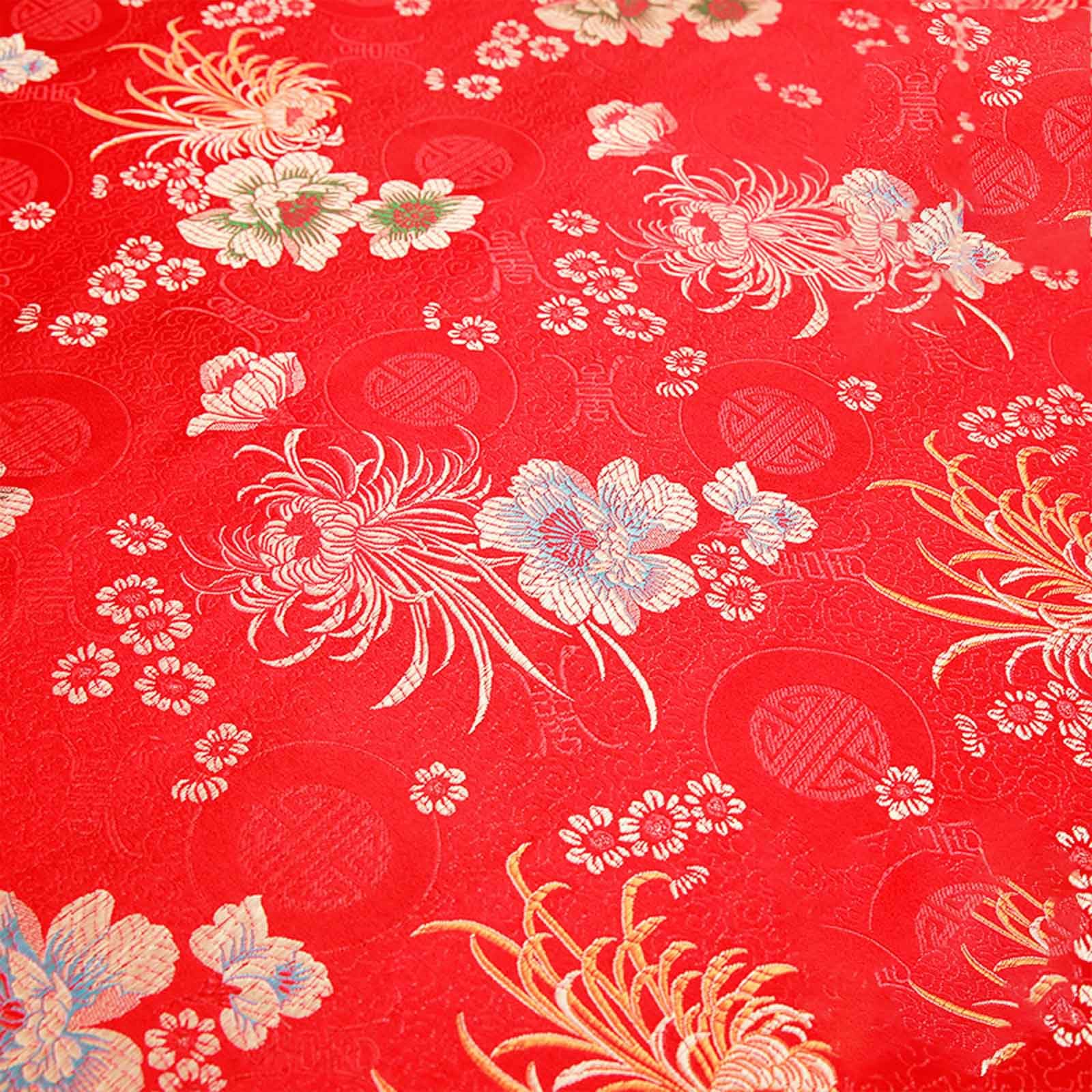 tkanina w kwiaty, Brokatowa satynowa tkanina kwiatowa do samodzielnego szycia, wzór kwiatowy chryzantemy, ręcznie robiony mebel, retro, wysokiej klasy cheongsam, 75X100 cm