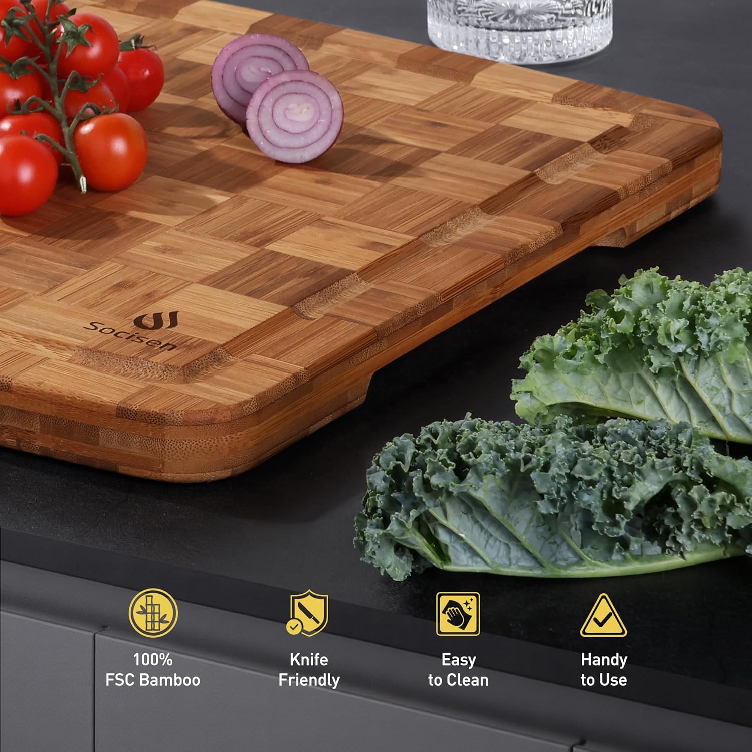Extra Large Bamboo Cutting Board Non Slip Over Sink Kitchen Wooden Cutting Board 2025 First Apartment Essentials New Home Must Haves Accessories House Warming Decor Housewarming Hostess Host Gifts