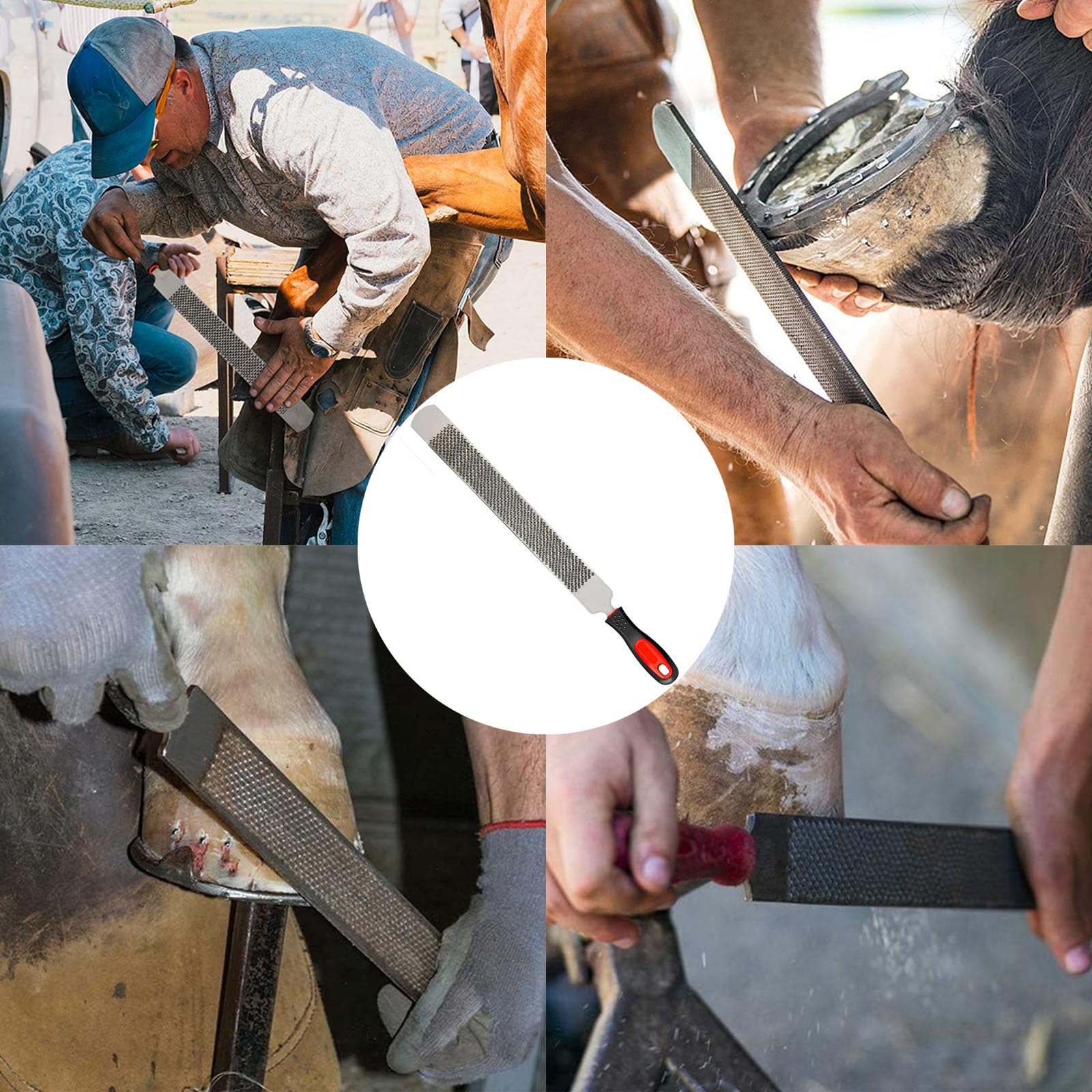 Escofina Para Pezuñas, Lima De Pezuña De Caballo, Escofina Para Pezuñas De Caballo, Escofina De Caballo, Acero Al Carbono, De Doble Cara, Con Mango, Para Reparar Herraduras, Afilar Dientes